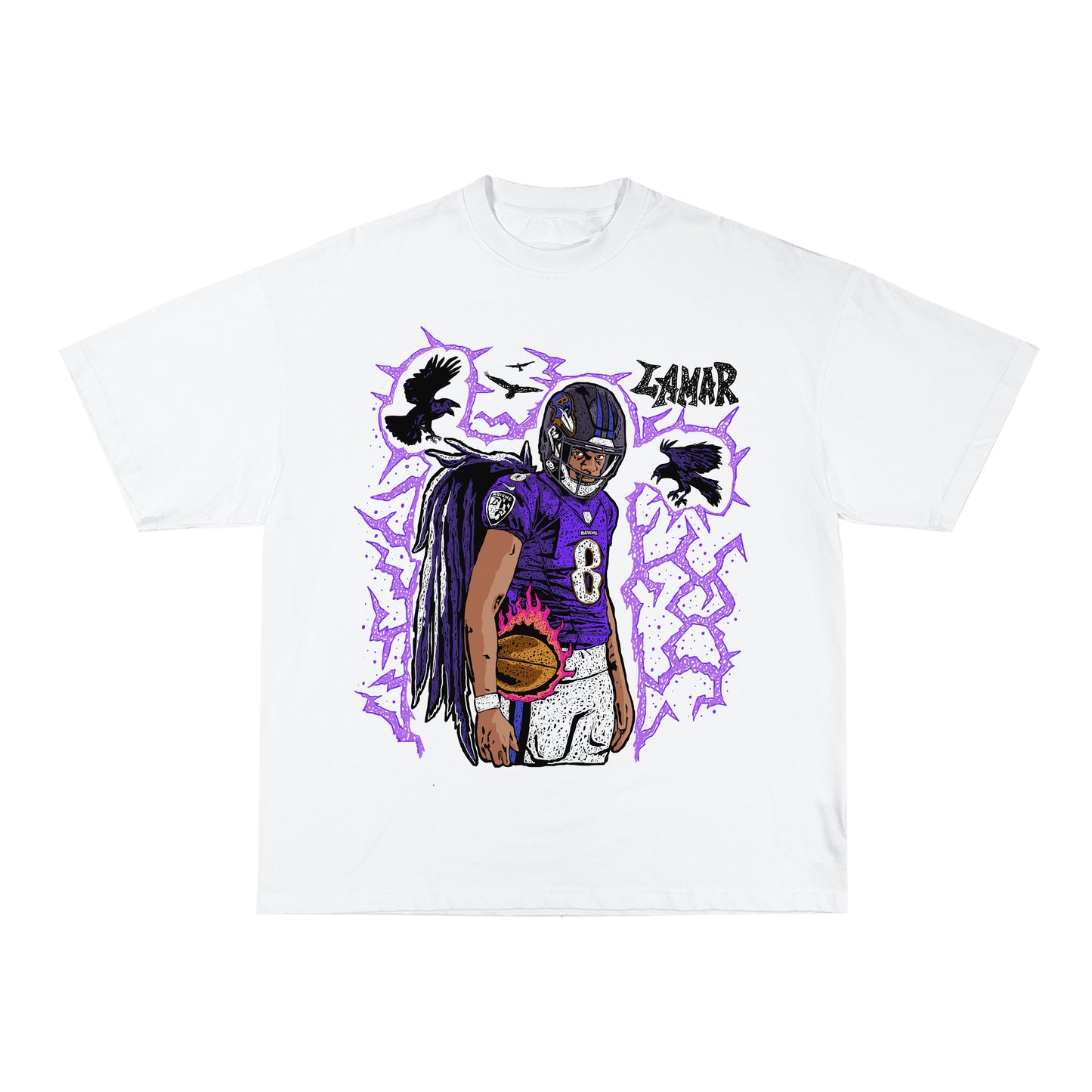 Lamar Ravens Tee - White