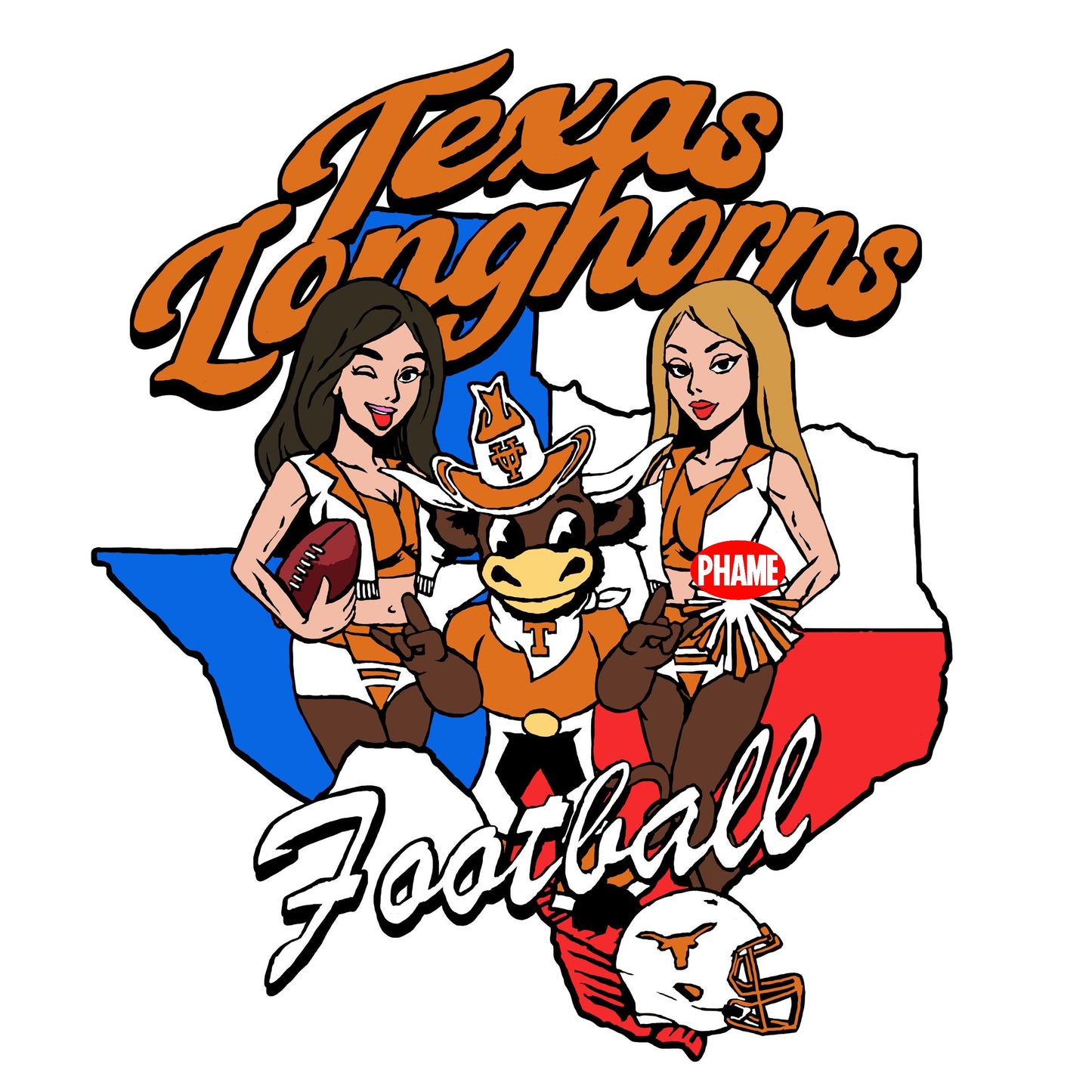 UT Longhorns FB Tee - White