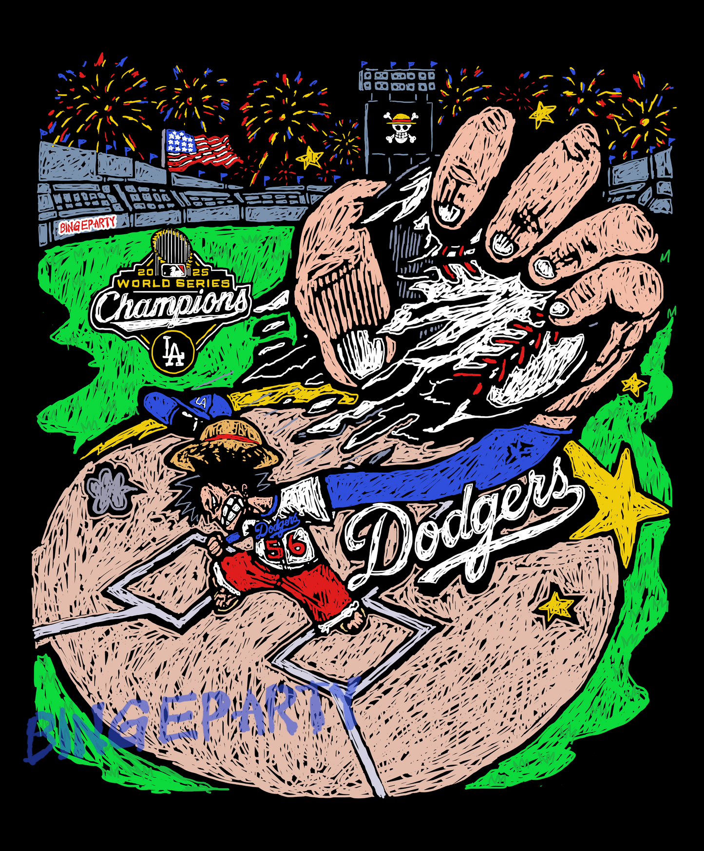 LA Dodgers WS Champs - Acid Tee