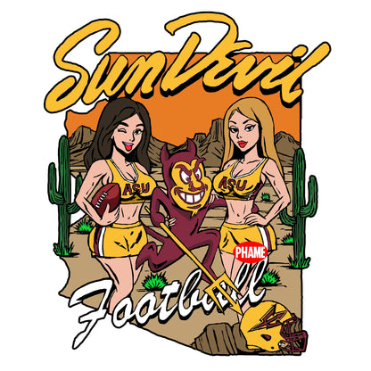 ASU Sparky FB Tee - White