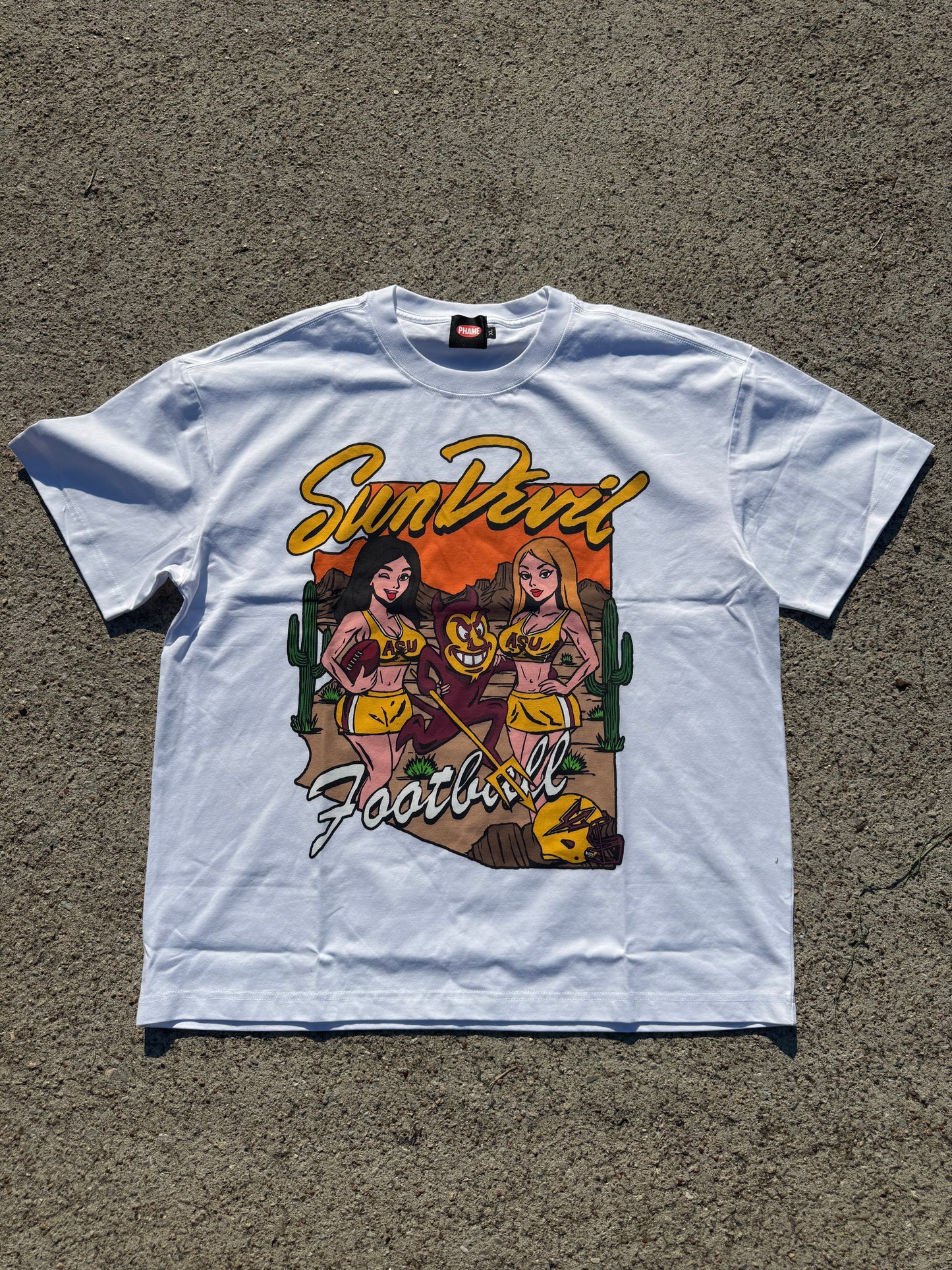 ASU Sparky FB Tee - White