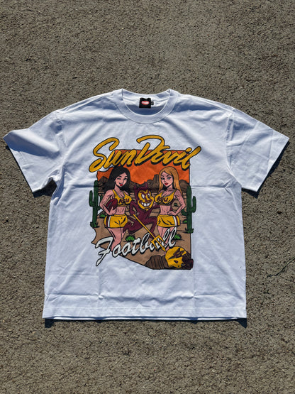 ASU Sparky FB Tee - White