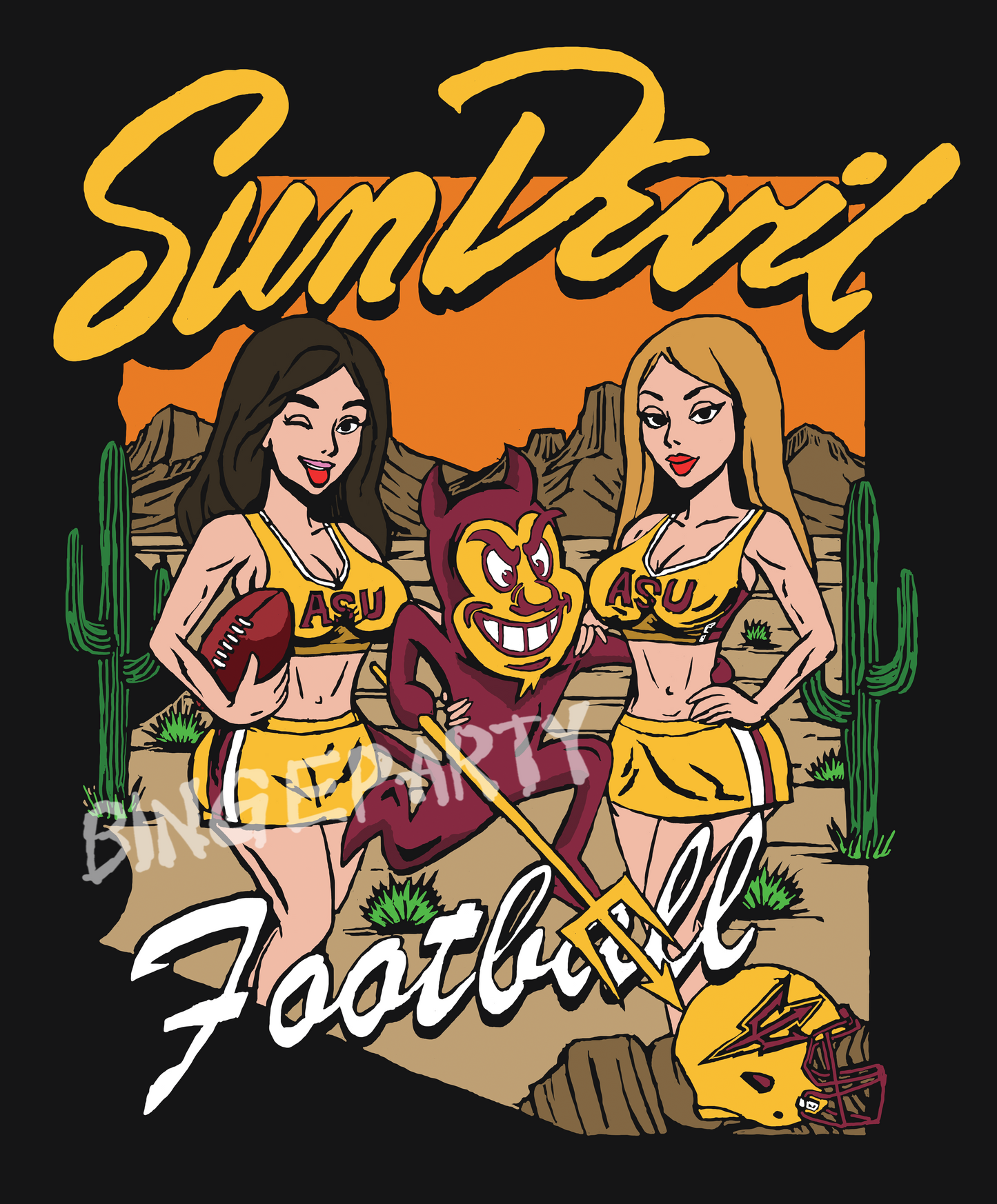 ASU Sundevil FB - Acid Tee