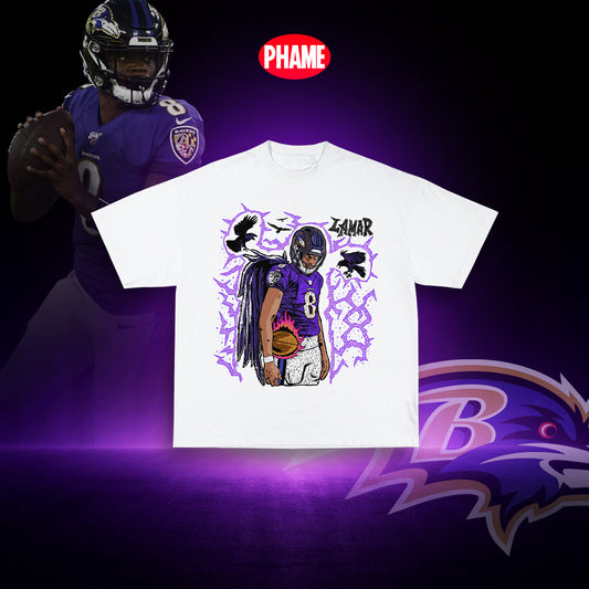 Lamar Ravens Tee - White