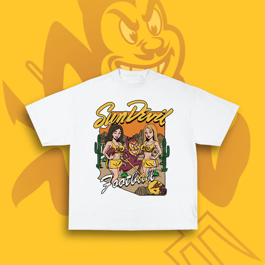 ASU Sparky FB Tee - White