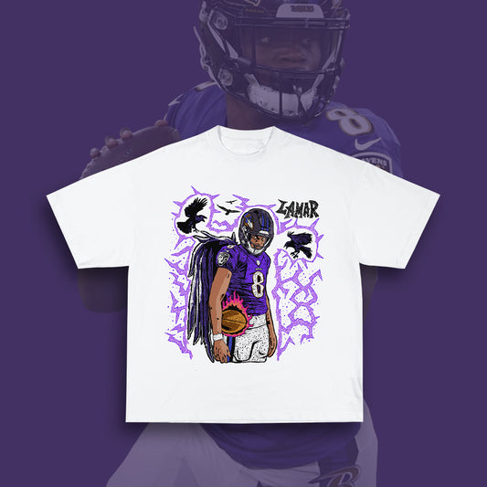 Lamar Ravens Tee - White